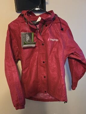 frogg toggs Women's Lightweight Waterproof Hooded Jacket - Raspberry